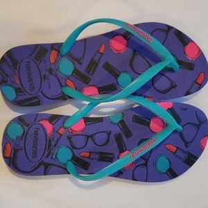 Aqua and Purple Glam Havaianas Flip Flops